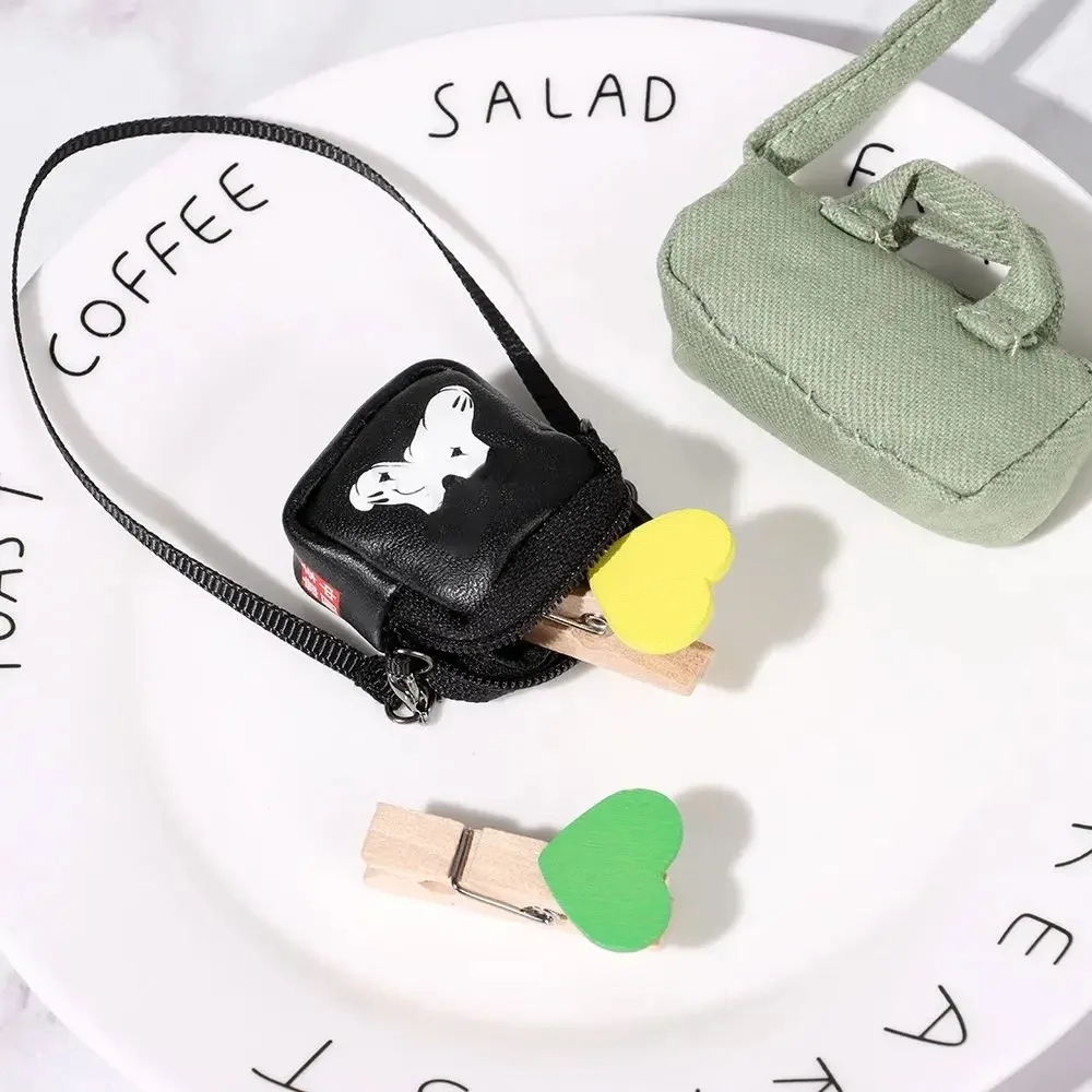 Miniature ตุ๊กตา PU กระเป๋าหนัง Mini DIY ตุ๊กตาตุ๊กตาหนังกระเป๋าถือสีดํา 17 ซม.ตุ๊กตากระเป๋าอุปกรณ์เสริมตุ๊กตาอุปกรณ์เสริม