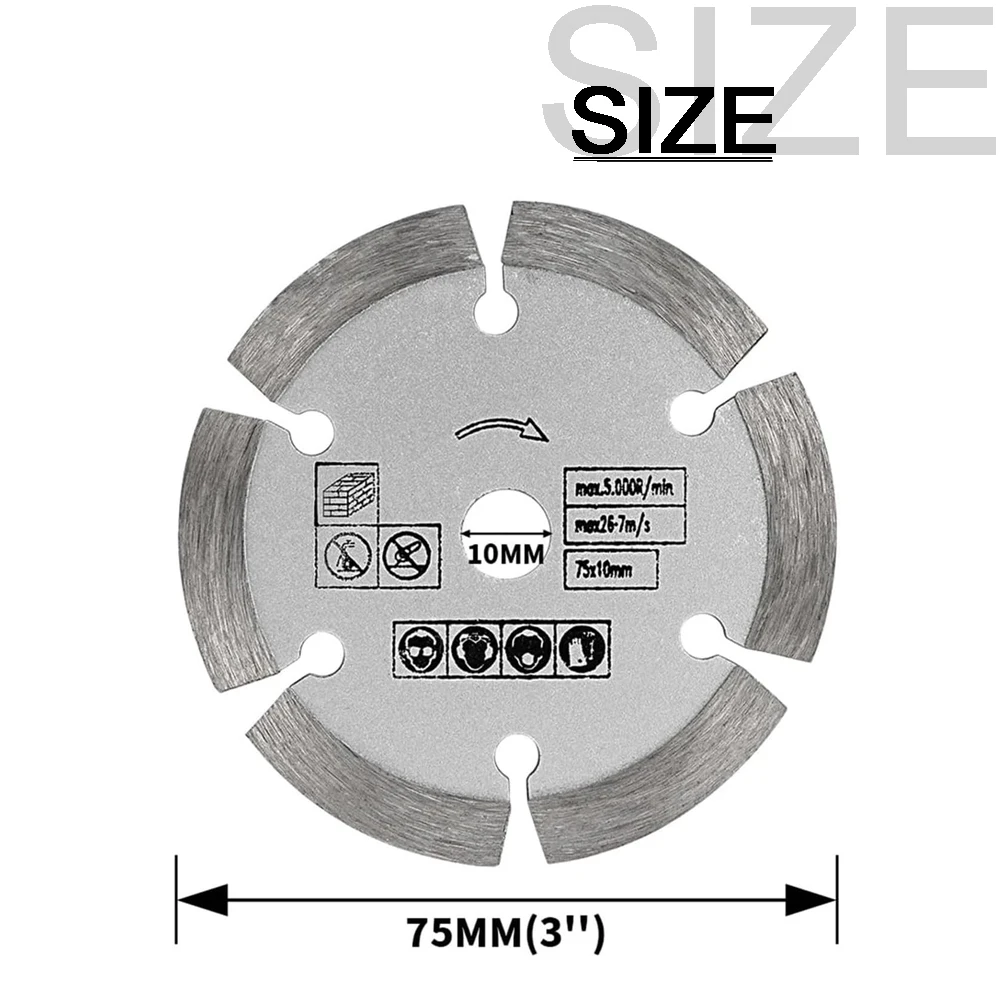 5/10pcs 3 Inch Stone Cutting Discs 75mm Diamond Cutting Blade Mini Circular Saw Blade for Cutting Concrete Ceramic Brick Marble