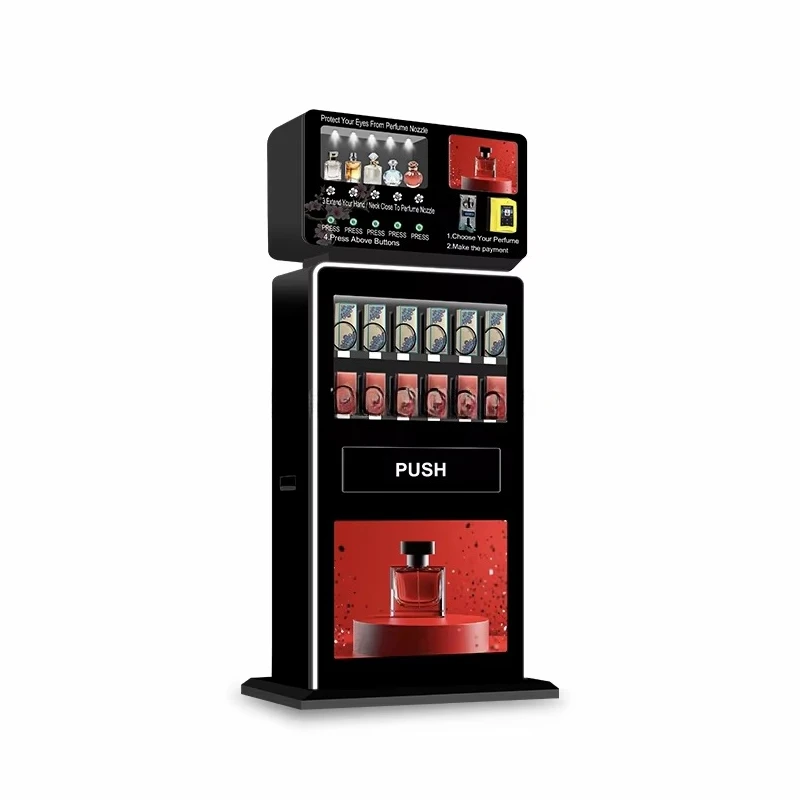 2026 New 10 bottle perfume vending machine perfume vending machine with tester light purple vending machine for perfumes Custom
