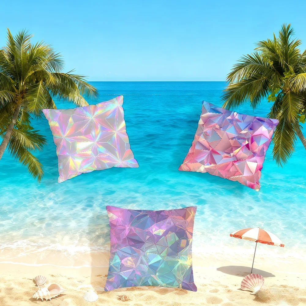 Radiation Holographic Rainbow Prism cushion cover Home Bedding Sofa living Room pillowcase Simple Soft Skin Cushion Cover