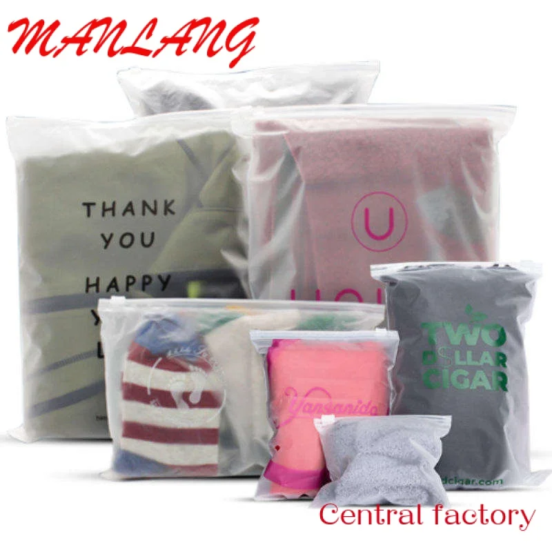 Custom  ZGCX CPE Slider Ziplock Clothes Packaging Poly Bags Matte Custom Frosted Zip Seal Ziplock Plastic Bags For Clothing Zipp