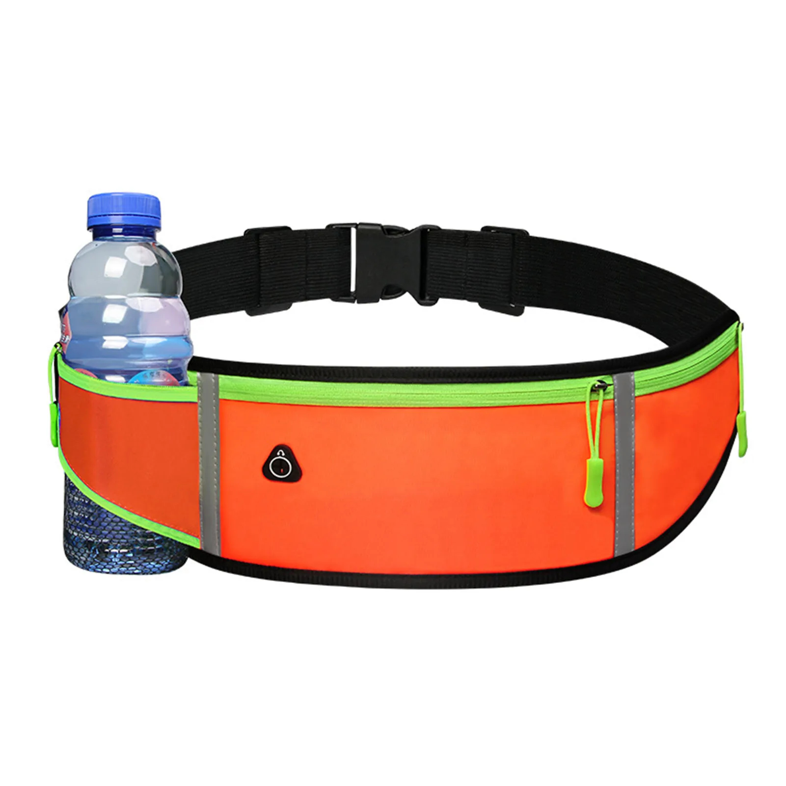 

Waist Pack Bag for Men & Women Reflective Ultra Light Belt Bag with Water Bottle Pouch Zipper Closure Quick Release Buckle