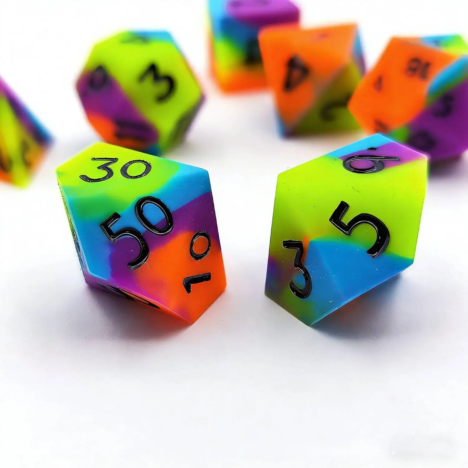 

Набор силиконовых кубиков для Dungeons & Dragons, COC, DND, ролевых игр, TRPG, Ктулху, многогранные кубики D20, D6, силиконовые кубики