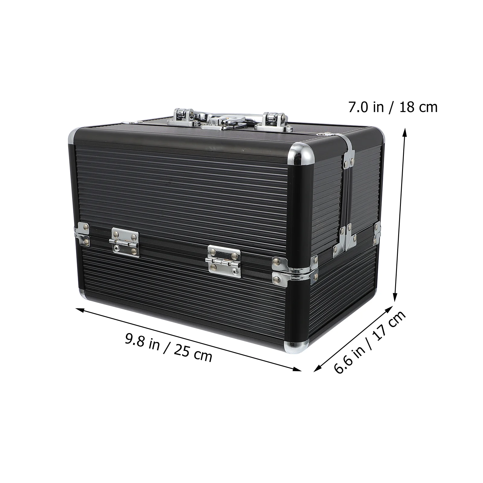 Make Up Bag Large Capacity Makeup Case Portable Organizer Box Metal Beauty Brush Makeup Bag Suitcase Toiletry Storage