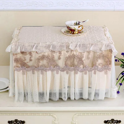 New Product Yarn Pastoral Lace Style Home Kitchen Appliances Microwave Oven Portable Emergency Dust Cover 100% Polyester