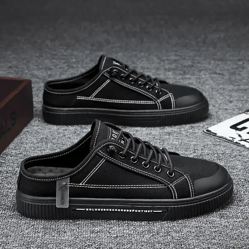 

Мужская обувь на плоской подошве с алфавитом, черные шлепанцы на плоской подошве, летняя распродажа, повседневные низкие цены, трендовые 2025 года, удобные мужские тапочки Mascullino