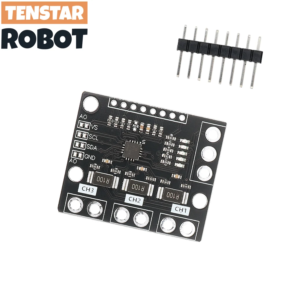 TENSTAR 2pcs INA3221 I2C SMBUS Triple-Channel Shunt Current Power Supply Voltage Monitor Sensor Board Module