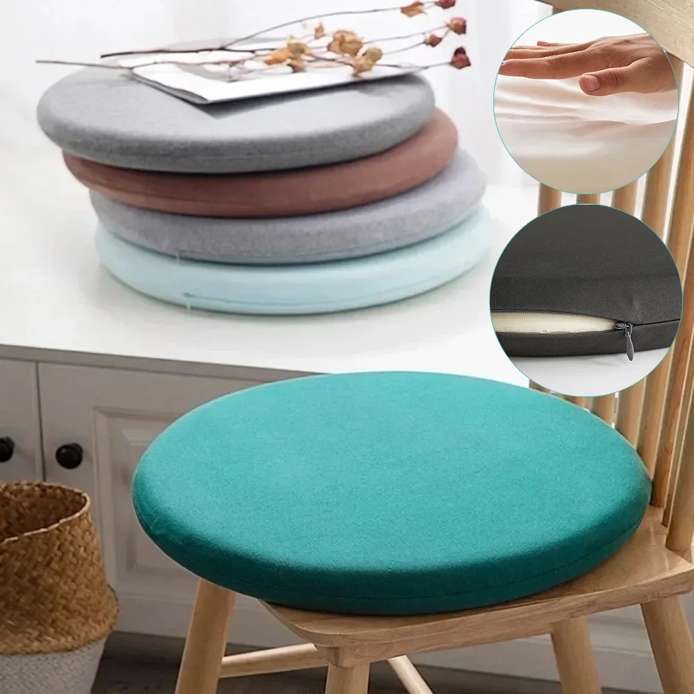 

30/35/40/45/50cm Memory Foam Seat Cushion Anti-Slip Soft Solid Round Floor Seat Futon Office Chair Pad Bar Seat Stool Cushions