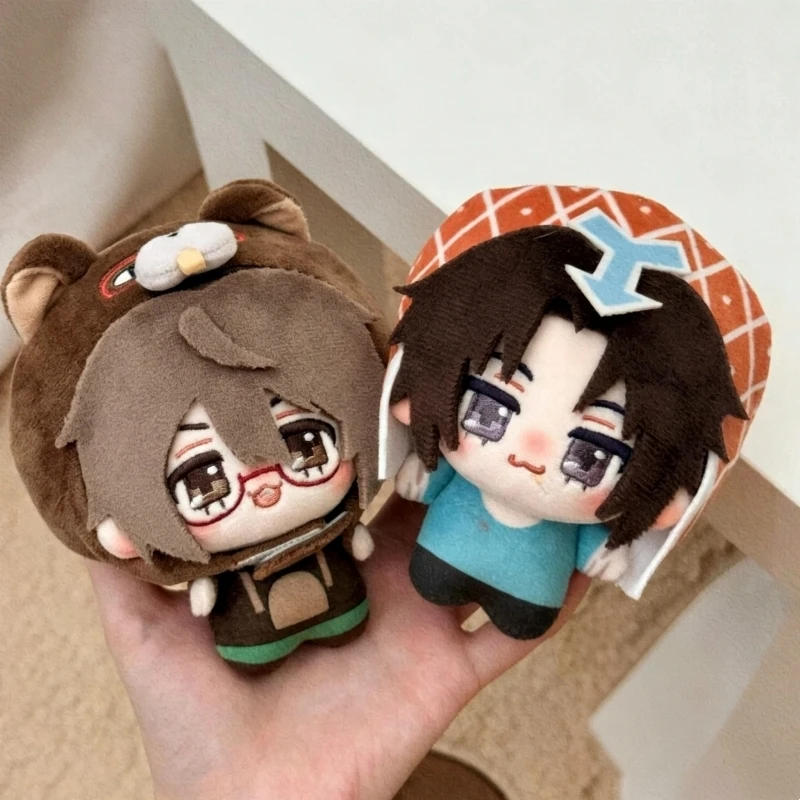 10cm Pcpotpc Mcyt Plush Doll Bear Hood Pot Cute Soft Stuffed Doll Grid Arrow Headwear PC Cotton Doll Pendant Hanging Ornament