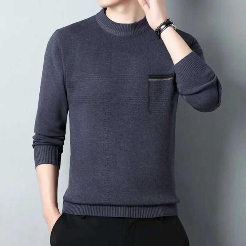 4 Colors! Autumn New Casual Loose and Versatile Straight Round Neck Knitted Long Sleeved Sweater