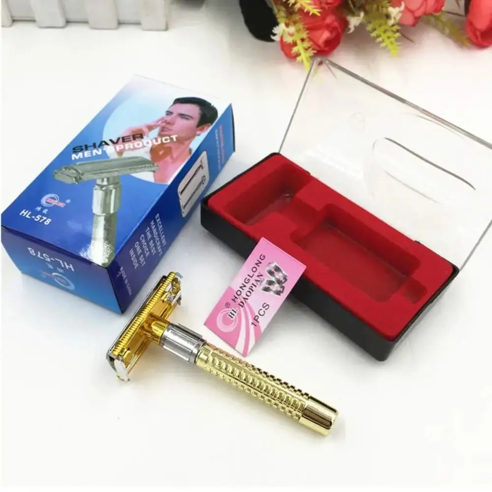 Exquisite Retro Safety Razor Double Edge Manual Shaving Tool Stainless Steel Facial Shave Men