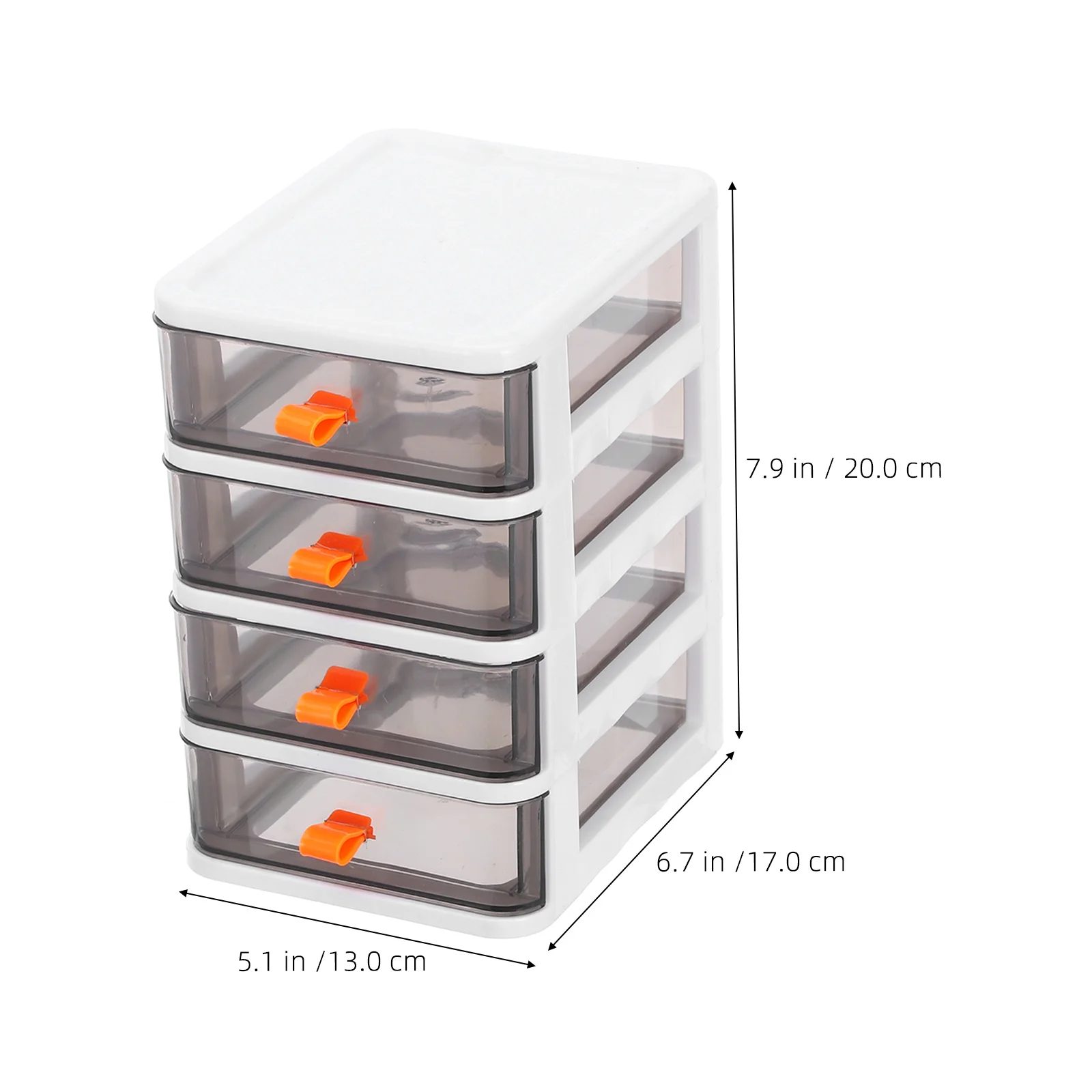 Transparent Plastic Drawer Storage Organizer 4-Layer Stackable Case for Office Desk Stationery Makeup Small Sundries Storage