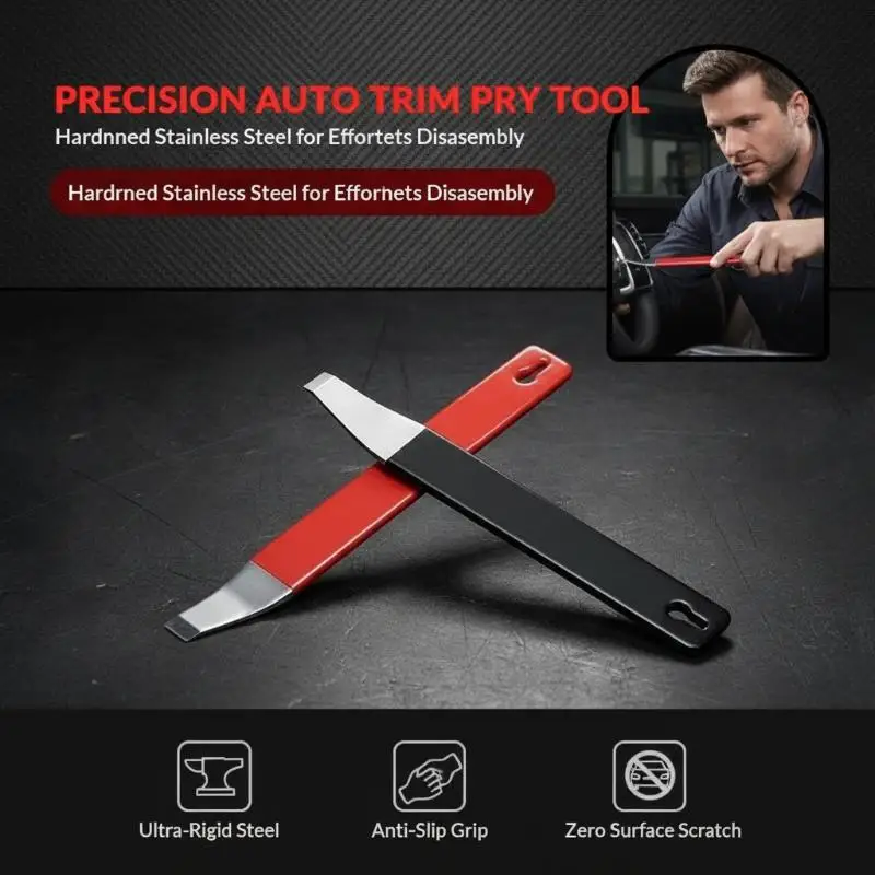 Stainless Steel Auto Trim Removal Pry Tool Heavy Duty Scraper for Door Panel Audio Repair DIY Car Enthusiasts