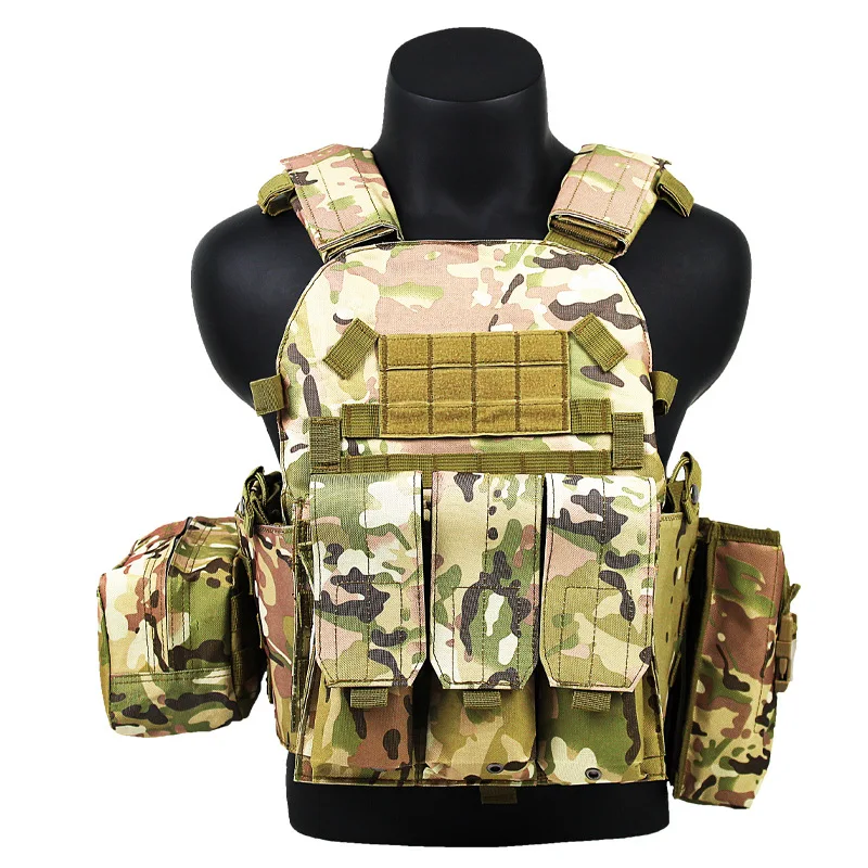 

6094 Military Tactical Vest Body Armor Combat Army Wargame Pouch Molle Gear Vest Cs Hunting Plate Carrier Airsoft Accessories