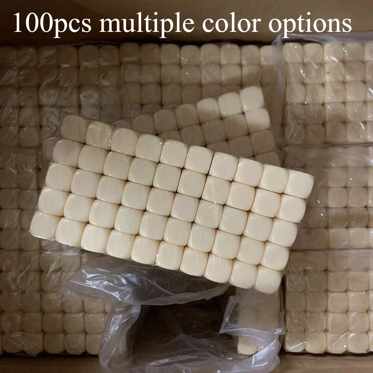 100Pcs 16mm Blank Solid Color Dice, Rounded Corners Smooth Surface, Custom Engraving Silk Screen for DIY Board Game Accessories
