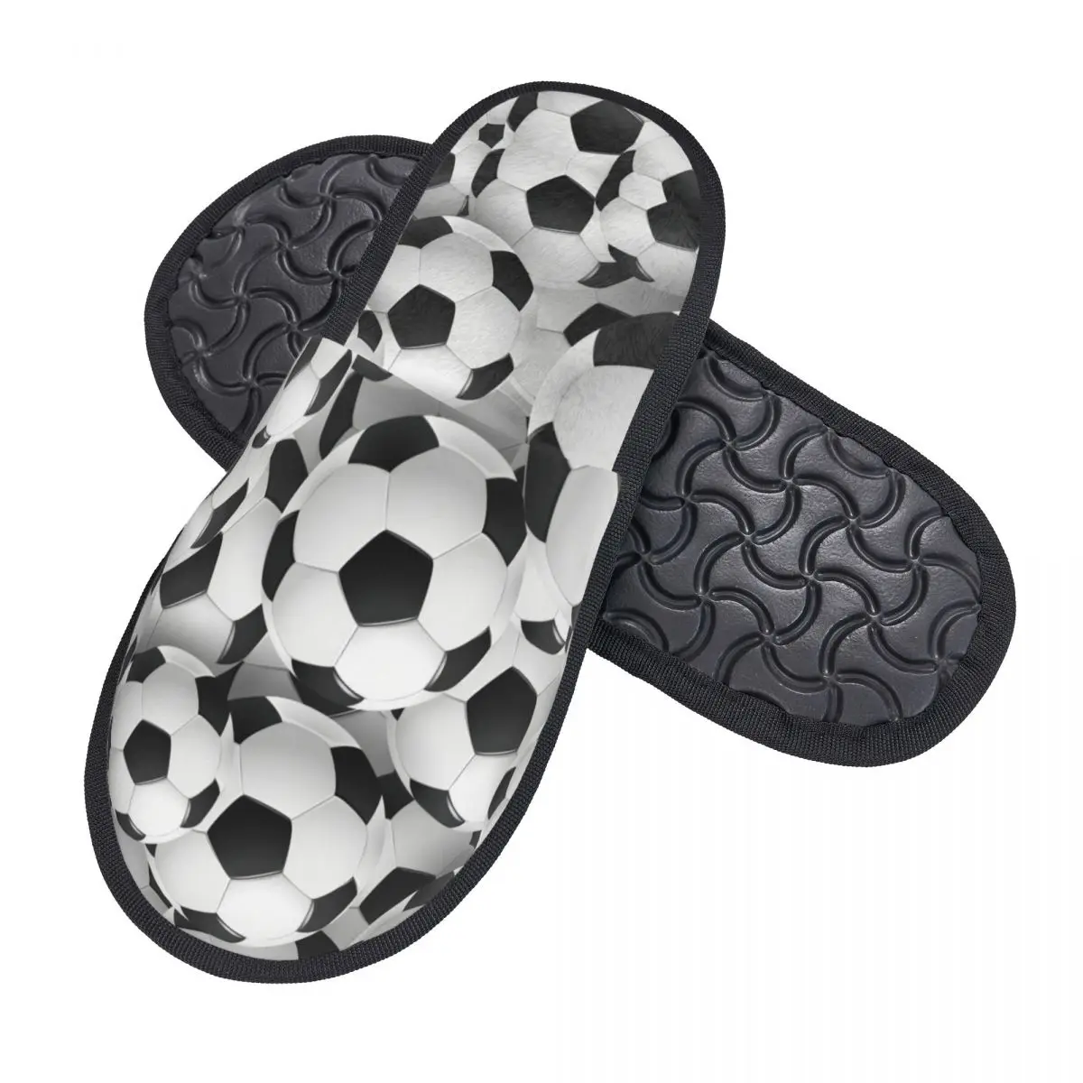 Custom Print Women Cool Soccerly Footbally Print House Slippers Soft Warm Memory Foam Fluffy Slipper Indoor Outdoor Shoes