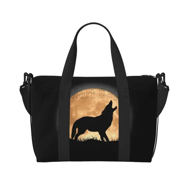 

Howling Wolf Moon Print Travel Duffel Bag Unisex Workout Weekender Overnight Bag Large Capacity Lightweight Casual Carry on Bags