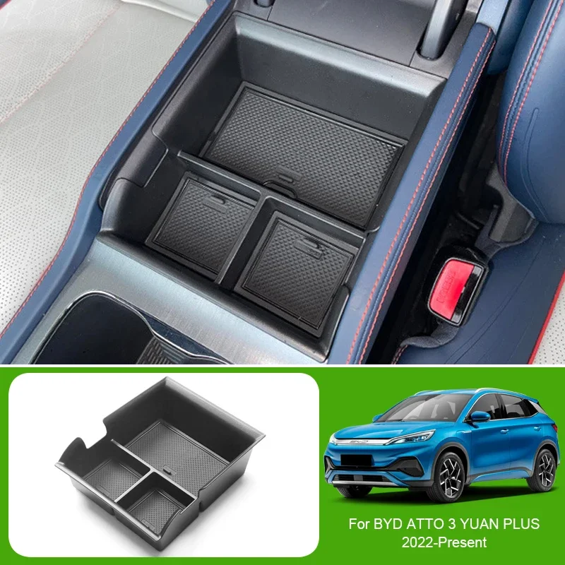 

Автомобильный подлокотник для хранения под центральной консолью, органайзер, лоток для хранения, аксессуар для уборки для BYD ATTO 3 YUAN PLUS 2022-настоящее время