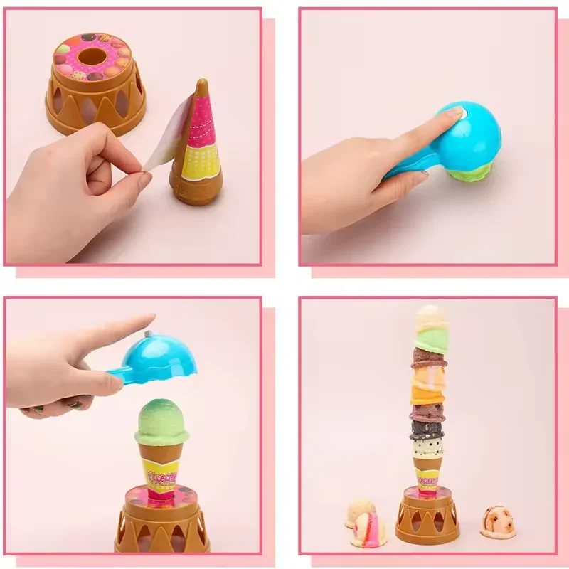 Food Kitchen Toy Ice Cream Stack Up Play Children Simulation Kids Pretend Play House Toys Educational Toys for Baby Gifts