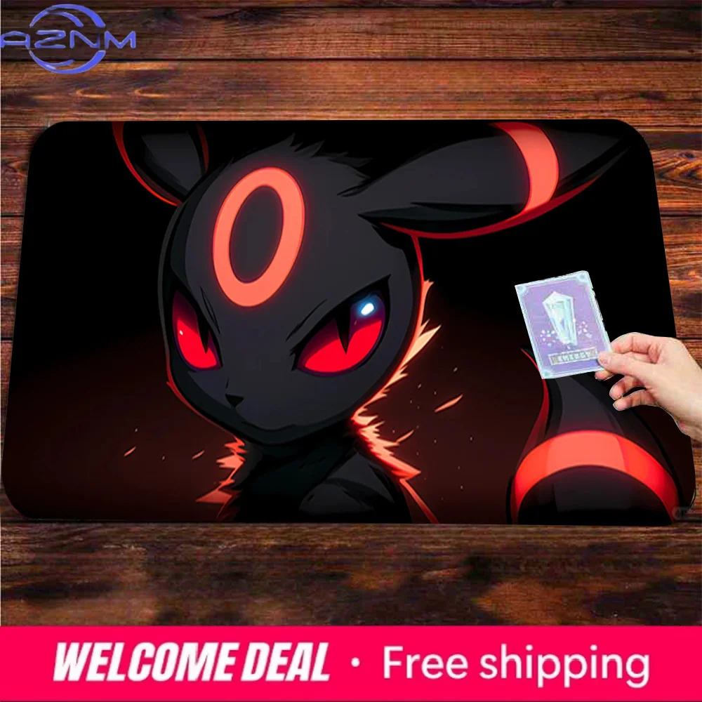 Neon Glow Umbreon TCG Playmat Non-Slip Washable Desk Mat
