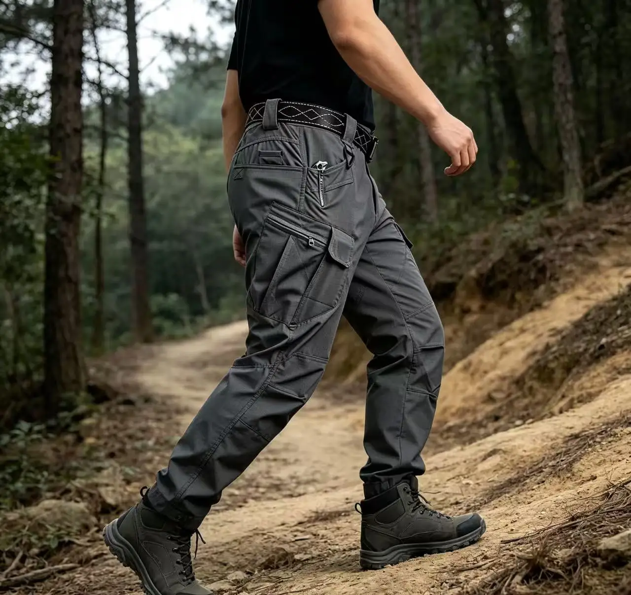Men Tactics Cargo Pants Multiple Pockets Large Capacity Durable Scratch Proof Outdoor Work Pant Mountaineering Hiking Trousers
