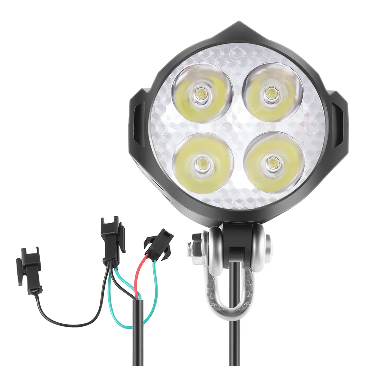 Faro principale per bici elettrica 12V 24V 36V 48V 60V 72V Luce per bicicletta con clacson Faro anteriore impermeabile