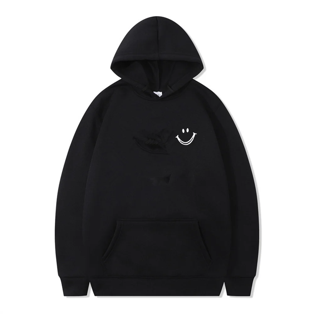 Kapuzenpullover mit einfachem Smiley-Aufdruck, Sweatshirts, Herren-/Damenpullover, Trainingsanzüge, Fleece-Kapuzenpullover