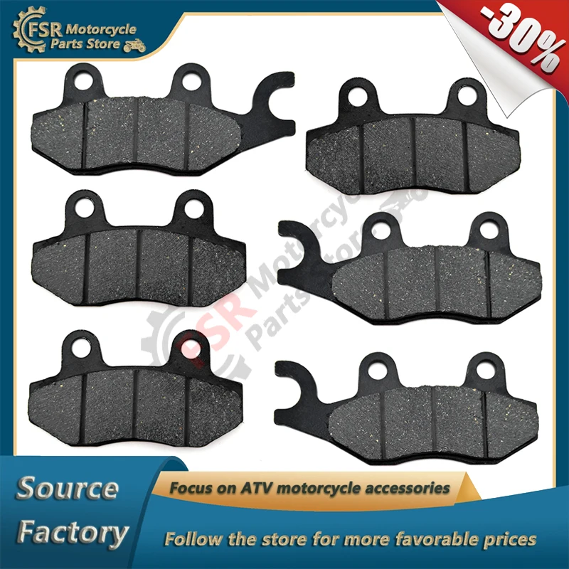 6PCS F&R BRAKE PAD KIT,FOR CAN-AM SSV Commander 800 1000 R XT/DPS & MAVERICK MAX,P/N:715500336 715500335