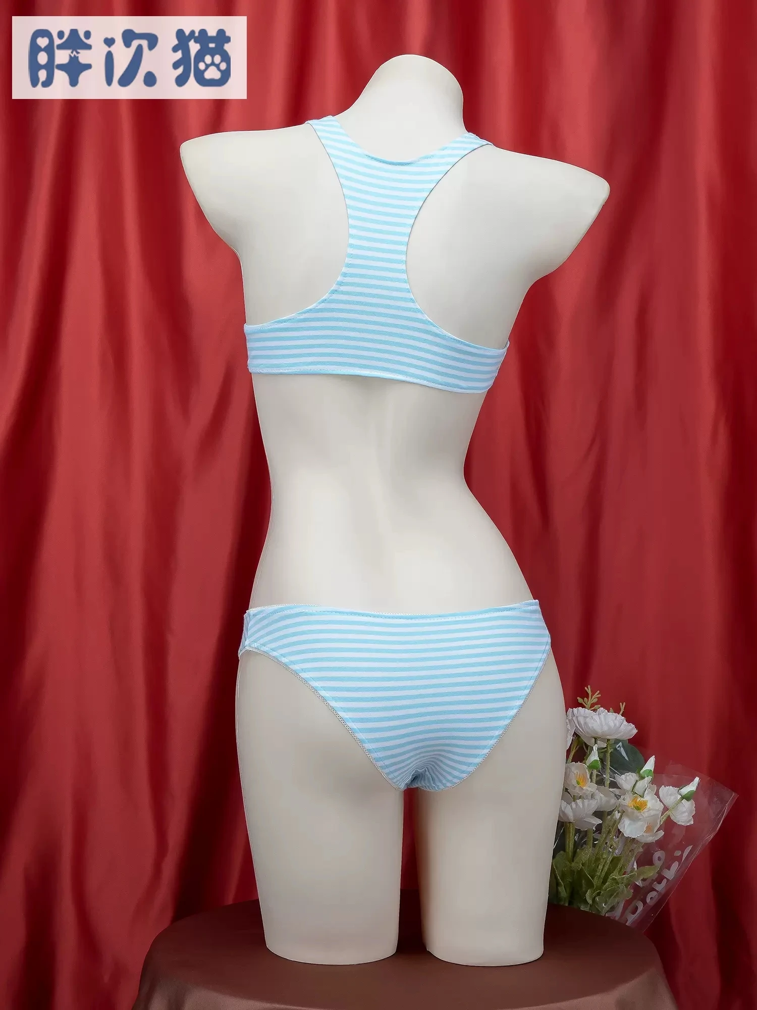 سترات صغيرة مخططة بثلاث نقاط ، أطقم ملابس داخلية يابانية ، زي تنكري للمدرسة ، زي موحد للبنات ، نمط بيكيني