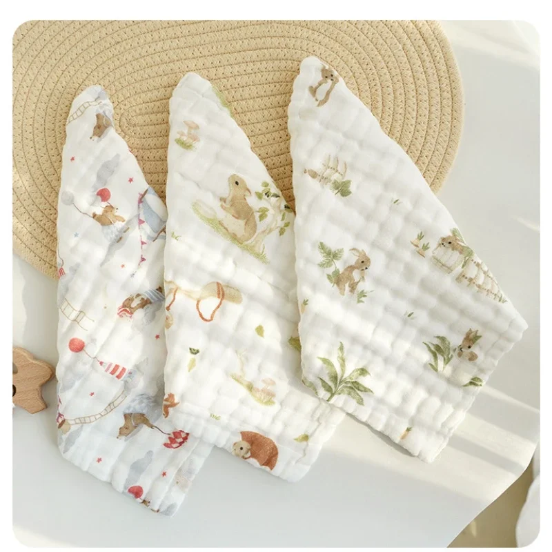

Cotton Gauze Baby Face Towel 6 Layer Muslin Squares 5pcs Newborn Baby Hand Towel Set Soft Wash Handkerchief Babies Accessories