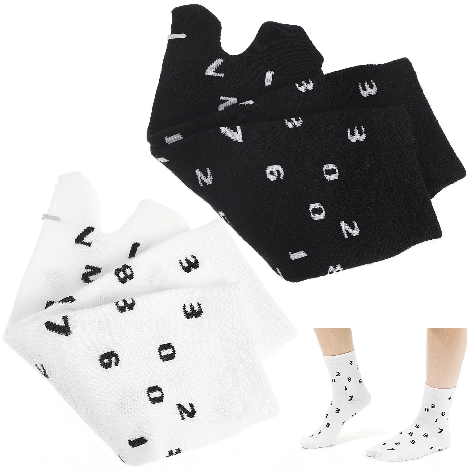 2Pairs تنفس اثنين تو الجوارب مريحة القطن منتصف العجل الجوارب زوجين الدافئة أنيق نمط جوارب تنفس جوارب