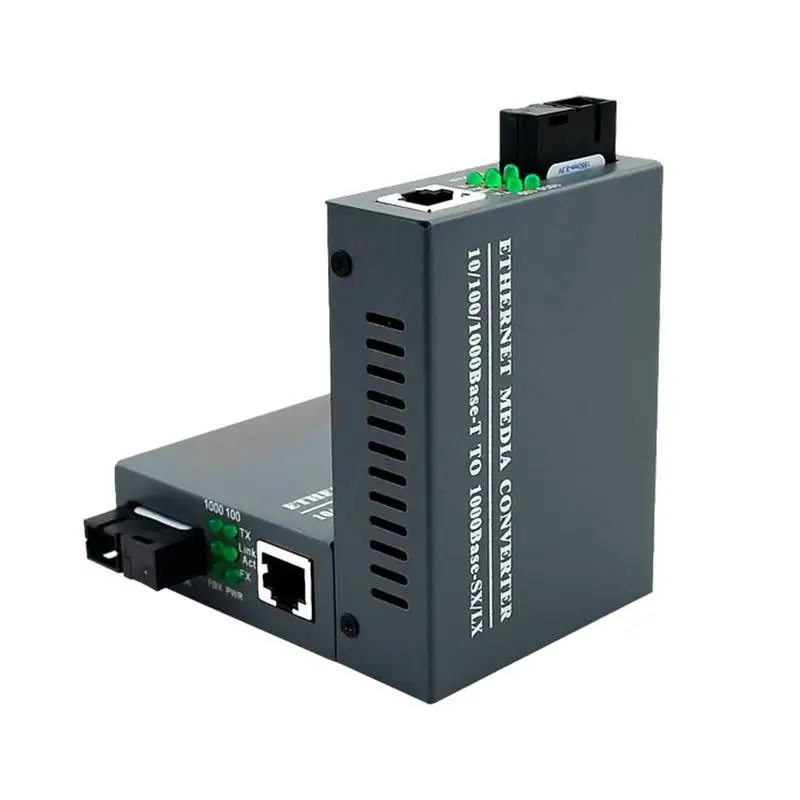 Fiber To Ethernet Converter Single Mode Converter Gigabit Media Converter 2 Pcs LC Transceiver Module Mini Fiber Media Converter