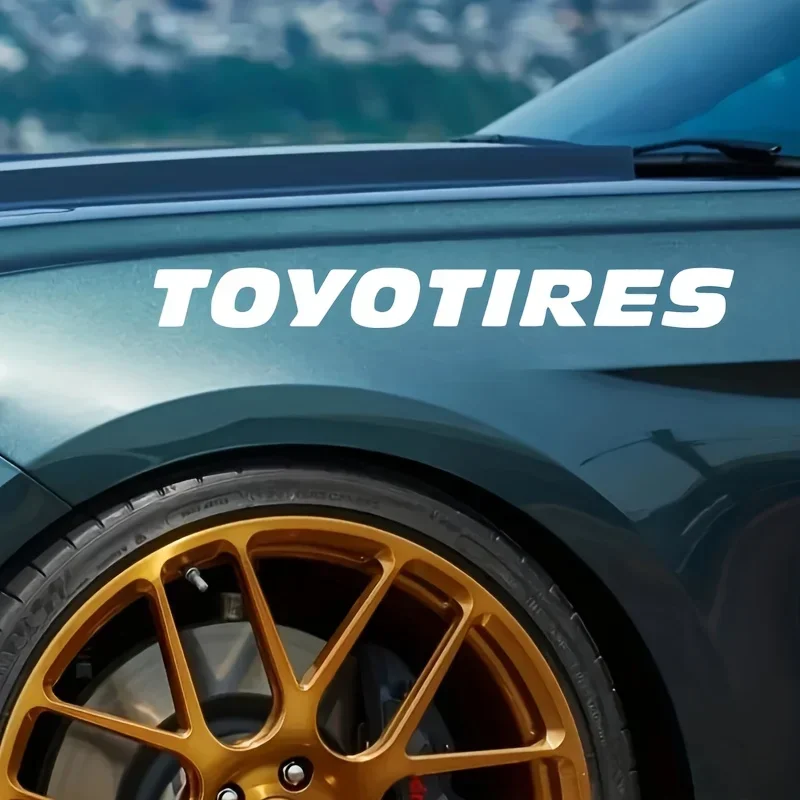 2 ชิ้น/ชุด สติกเกอร์ไวนิลโลโก้ “TOYOTIRES” ดีไซน์เรียบหรู - ทนทาน กันน้ำ ตกแต่งอย่างมีสไตล์สำหรับรถยนต์ แล็ปท็อป เคสโทรศัพท์ และอุปกรณ์ประจำวัน