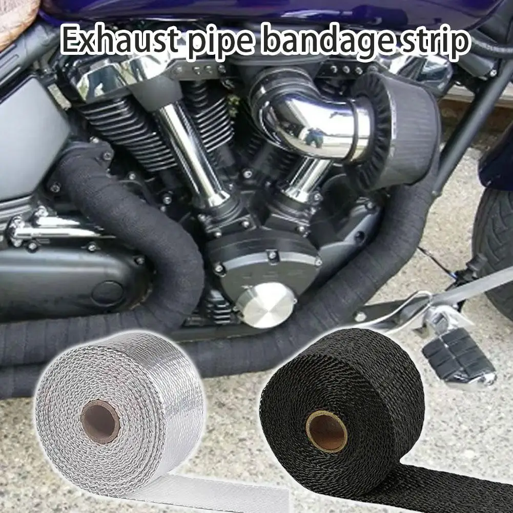 

Motorcycle Exhaust Thermal Band Muffler Thermal Tape Exhaust Band for Pitbike Enduro Exhaust Systems Muffler Heat Shield