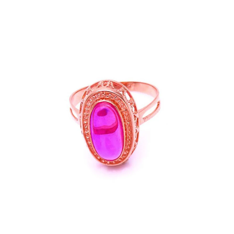 585 purple gold plated 14K rose gold inlaid egg face ruby rings for women light luxury palace style exquisite wedding jewelry