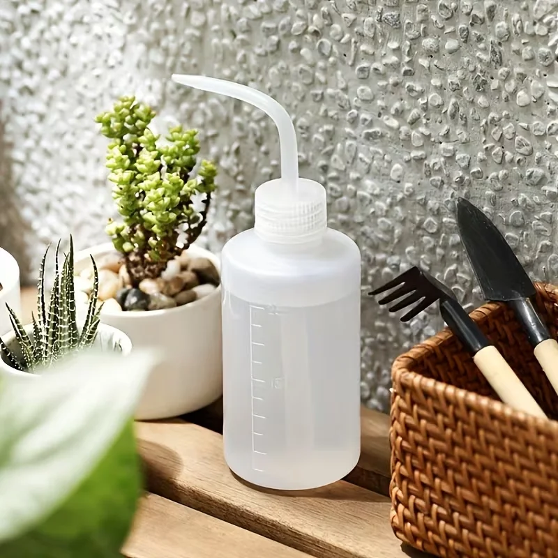 250/500ML Transparent Plastic Squeeze Watering Bottle Long Spout Water Kettle for Succulents Bonsai Flower Indoor
