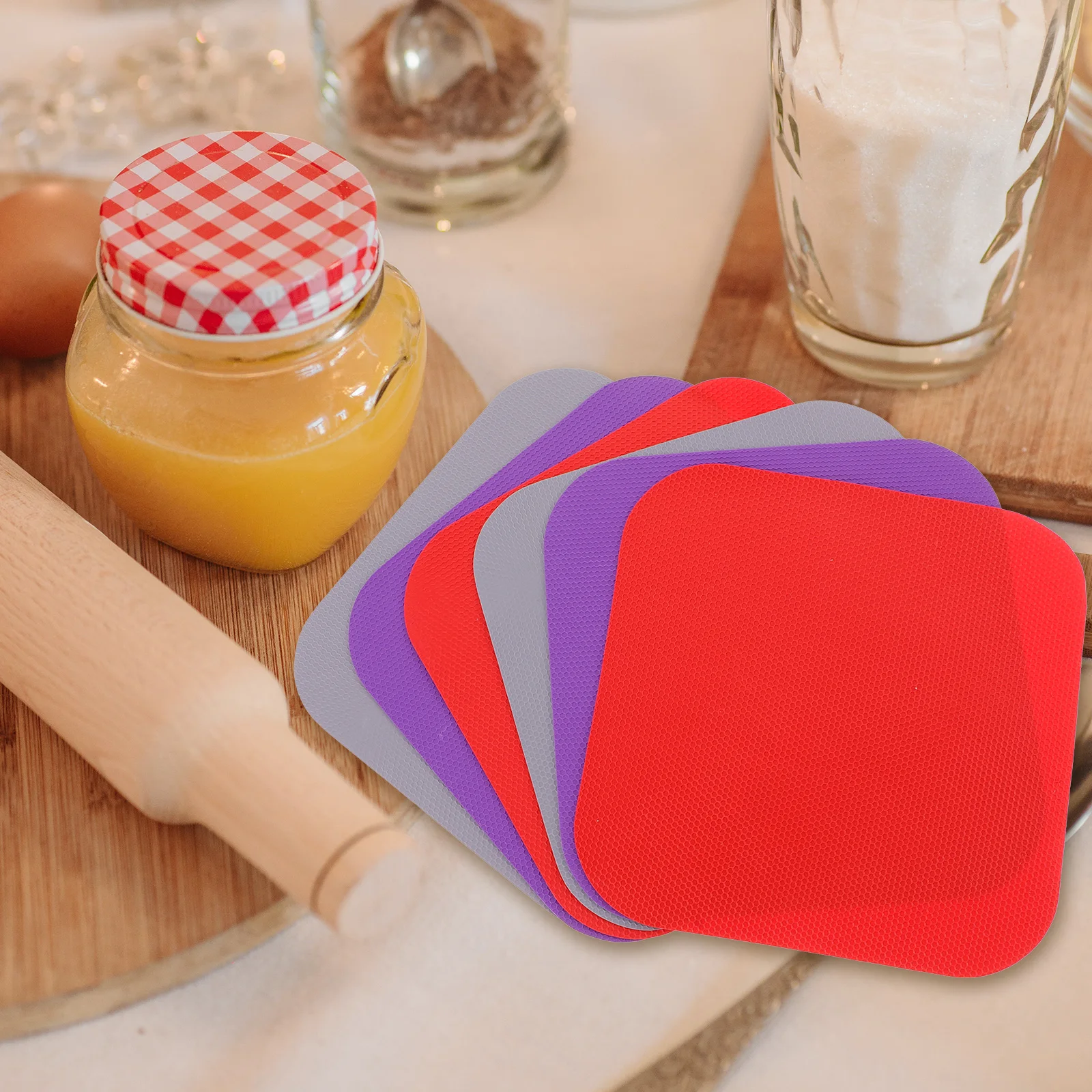 

6 Pcs Rubber Bottle Opening Mat Friction Jar Top Opener Gripper Kitchen Pad Door