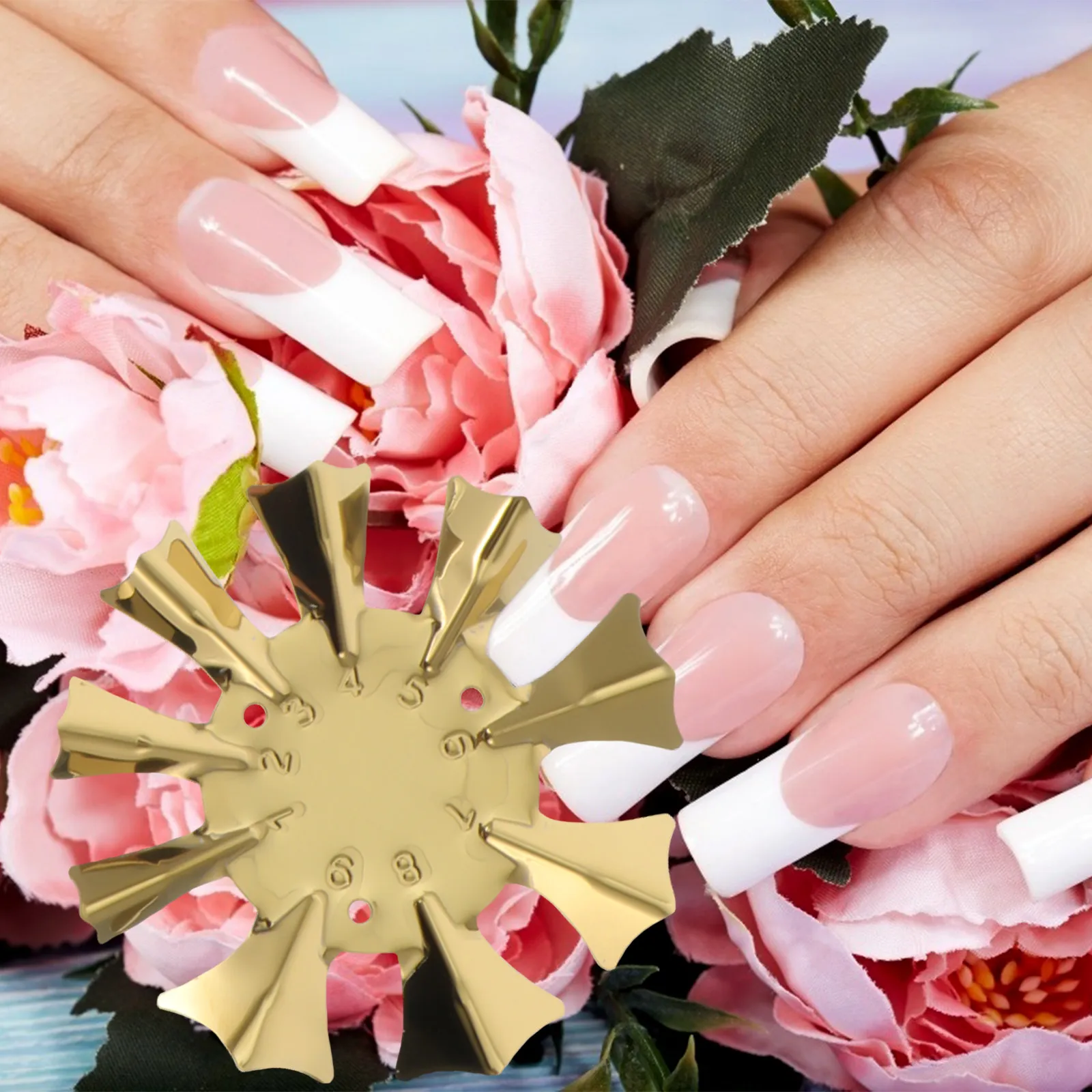 6Pcs High Precision Stainless Steel Manicure Templates French Tip Trimmer for Smooth Smile Removal Nail Art Design