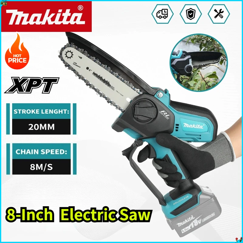 

Аккумуляторная цепная пила Makita 18В/20В для деревообработки, малая ручная электрическая 6-дюймовая пила-резак, мини-портативная цепная пила