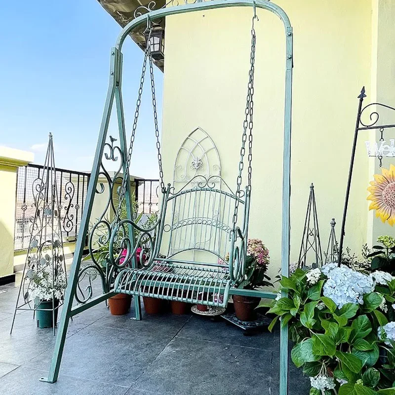 

Садовый подвесной стул, качели для патио, трясущие уличные металлические подвесные качели для патио, качающиеся ретро уличная мебель Columpiar LLPS