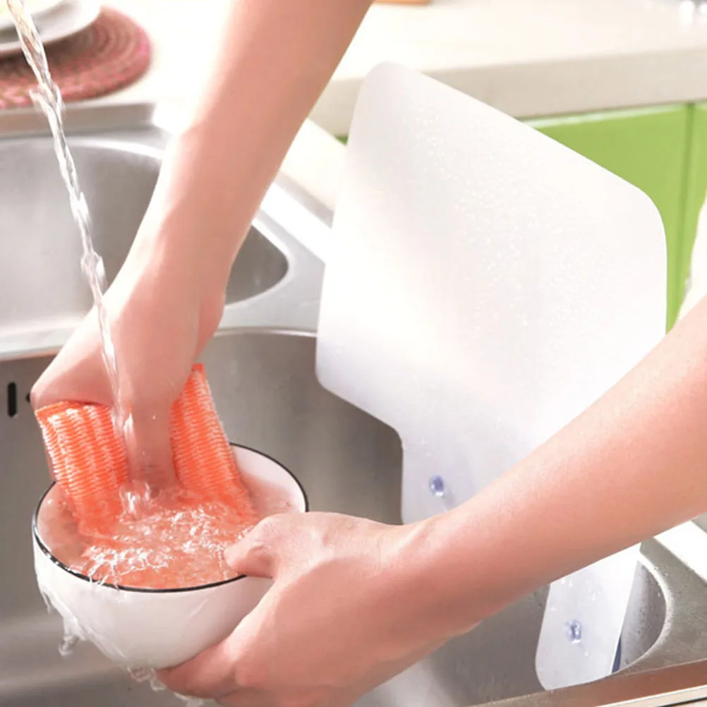

6pcs Waterproof Splash Guard For Kitchen Sink Baffle Boards With Suction Cups Dish Washing Water Shield Household Sink Accessory