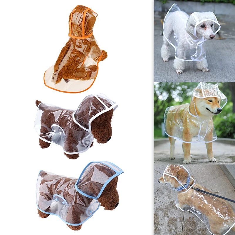 1PC Waterproof Dog Coat Rain Jacket Pet Clothes Puppy Raincoat Transparent Hoody Clothing for Dogs image 5