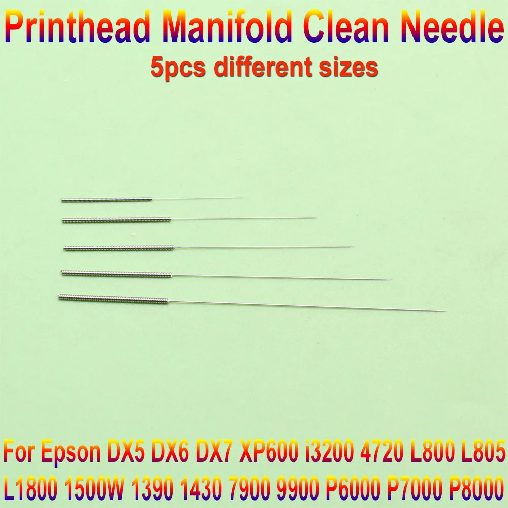 Printhead Manifold Adaptor Clean Tool Thin Needle Pack For Epson L1800 L805 1390 DX4 DX5 DX6 DX7 i3200 4720 DTF UV Solvent Ink