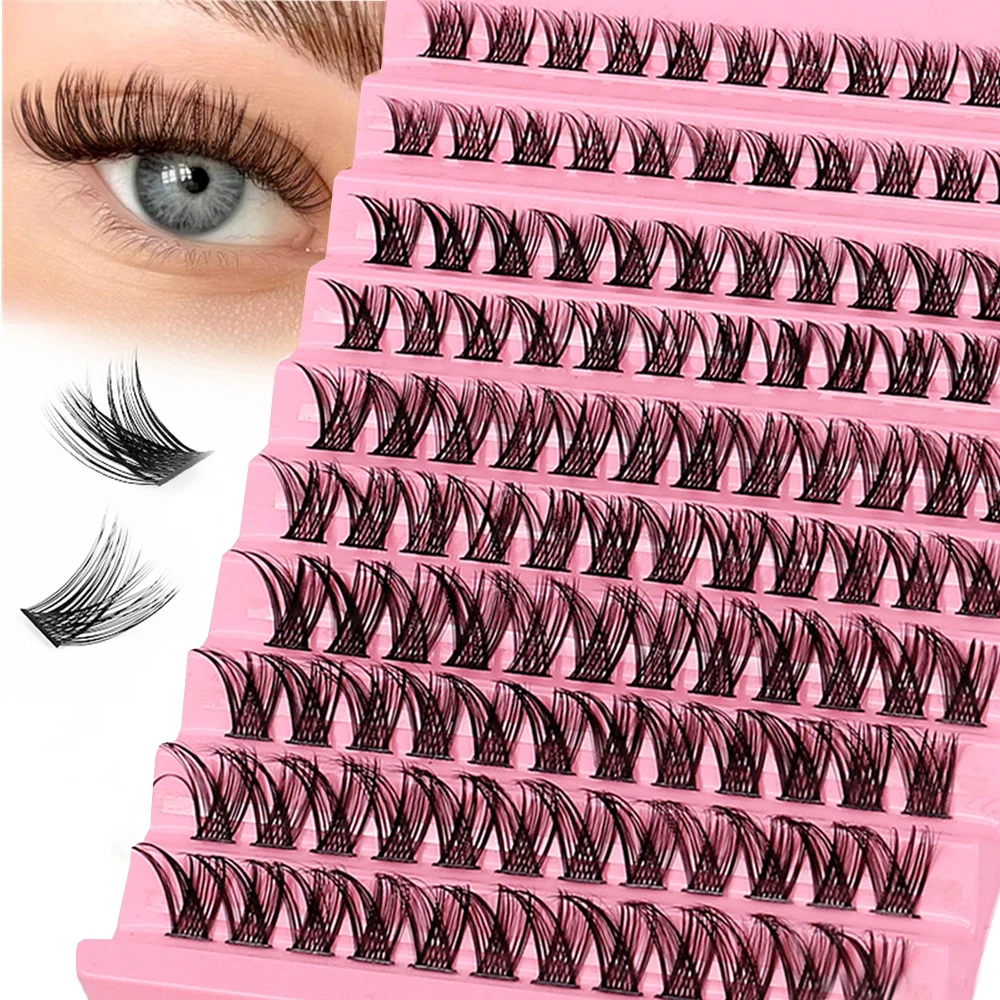 Lash Clusters 120pcs Cluster Lashes 8-16mm Wispy Individual Lashes Extensions Natural Look Lashes D Curl Fluffy Cluster Lashes D