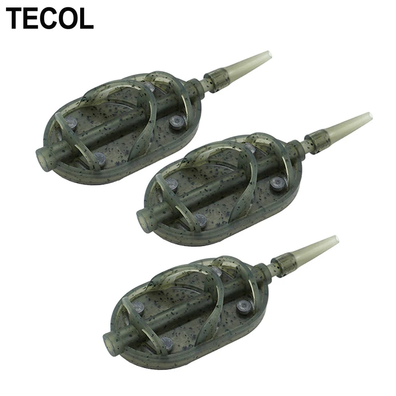 TECOL 30G 40G 50G 60G Boat Shape Carp Fishing Bait Cage Inline Method Lead Weight Carp Feeder Throw Bait Fishing Accessories view 4