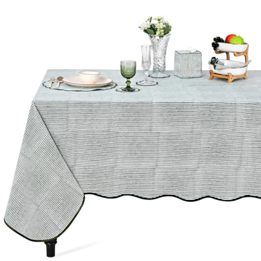 

Декоративное покрывало Scallop 60x60 дюймов, 100% хлопок, ручная набивка, моющееся, для весенне-летних вечеринок/свадеб, осеннего декора, в стиле фермерского дома