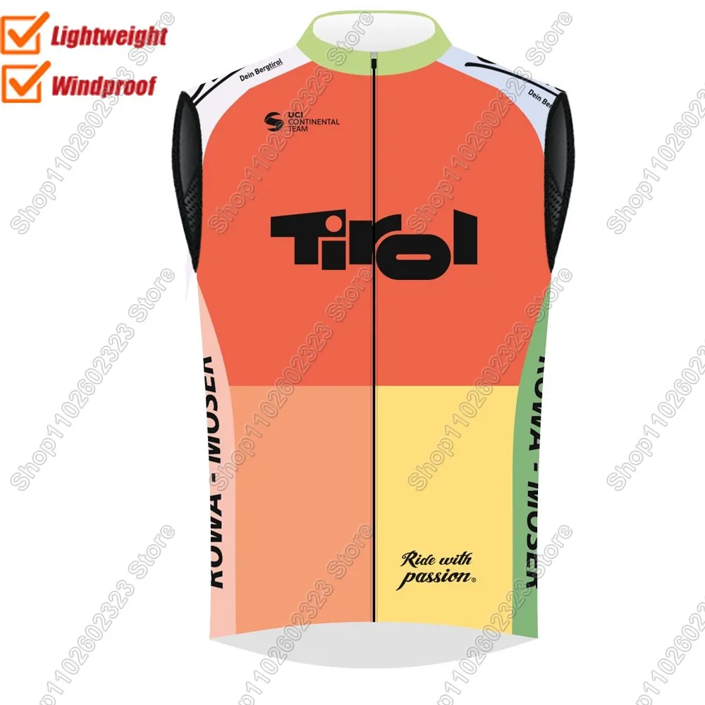 

2025 Tirol Team Cycling Vest Windproof Men Austria Wind Vest Bike Jersey Sleeveless Clothes MTB Ciclismo Maillot
