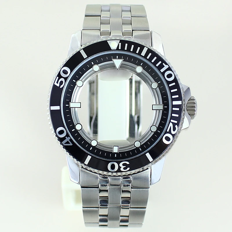 فضي/أسود 42.5 مللي متر ساعة رجالي حزام 100 متر مقاوم للماء لحركة Nh35 Nh36 Nh38 4R36 30.5 مللي متر الطلب تعديل نجم البحر T120 #2