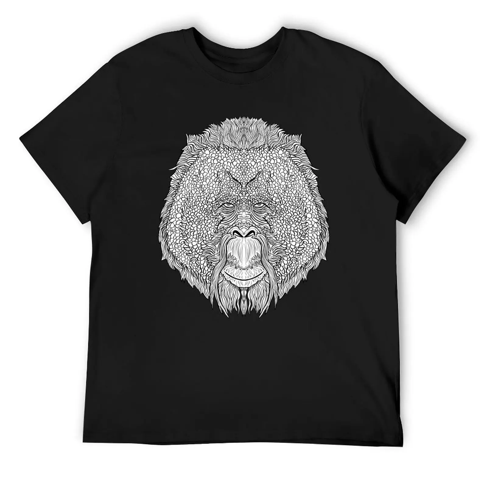 

Orangutan Monkey Tee - Tattoo Art Style Coloring T-Shirt customs design your own summer top custom t shirt mens plain t shirts