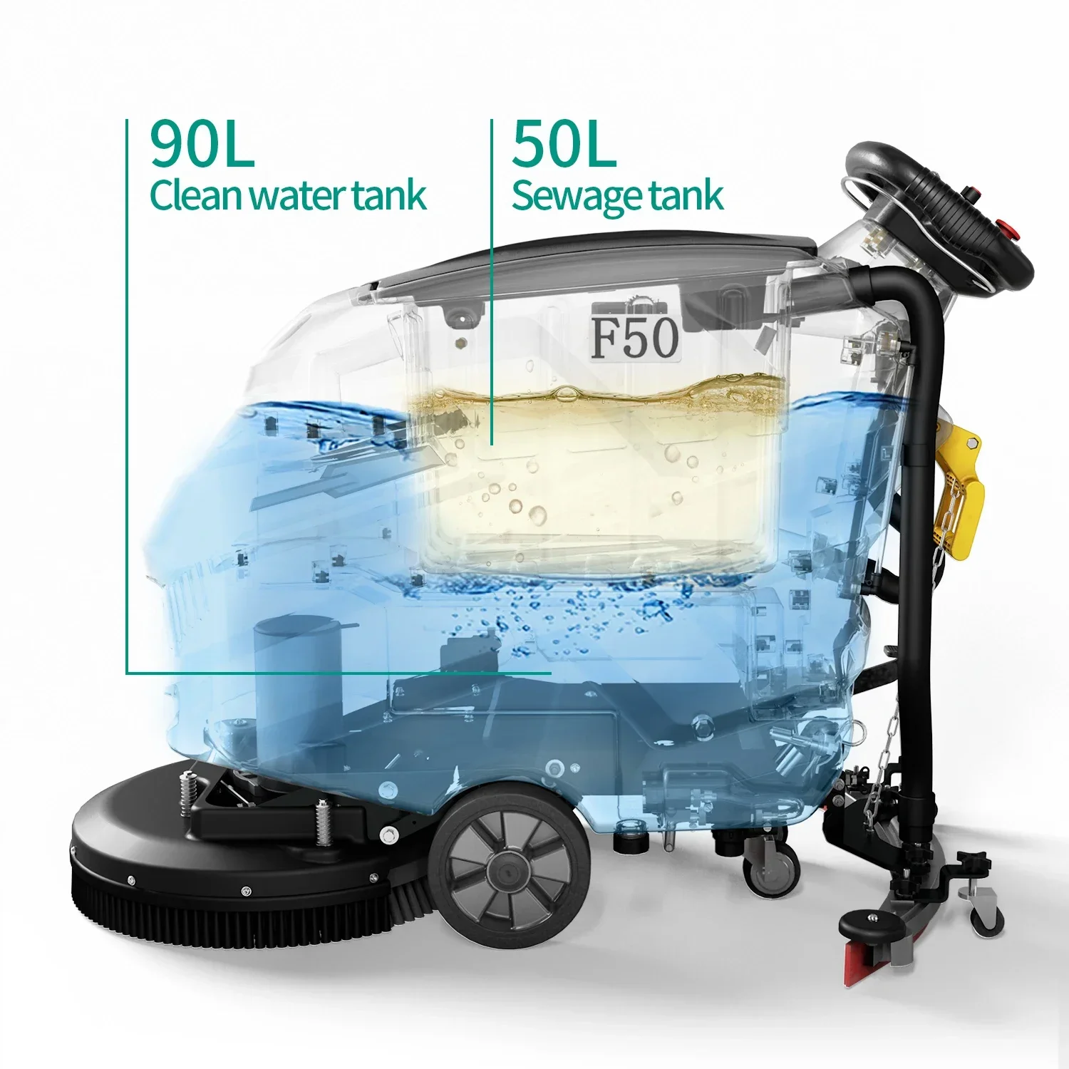 Commercial Industrial Floor Cleaning Machine Industrial Electric Mini Hand Held Walk-behind Floor Scrubber